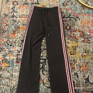 Grey Pants with Pink Stripes